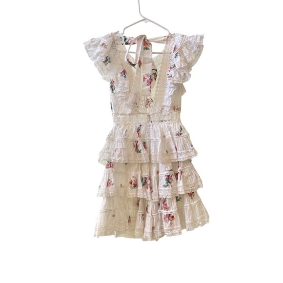 🆕 ZIMMERMANN Heathers Pintuck Frill Mini Dress in Floating Bouquet Sz 2 US - Picture 3 of 11